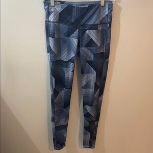 Athleta leggings small blue geometrical print